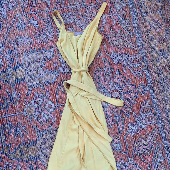 Everlane Yellow Sleeveless Wrap Dress- color no longer available from Everlane! - Picture 3 of 8